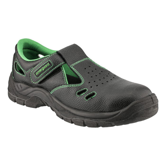 BOVA S1P, Sandale de protecție din piele granulată și PU, bombeu oțel, lamelă antiperforație, talpă SRC rezistentă la uleiuri și combustibili [1]