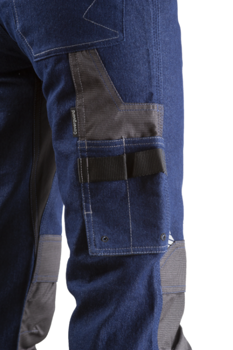 CASITA, Pantaloni în talie din denim elastic, 380 g/mp, buzunare pentru genunchiere Oxford [10]