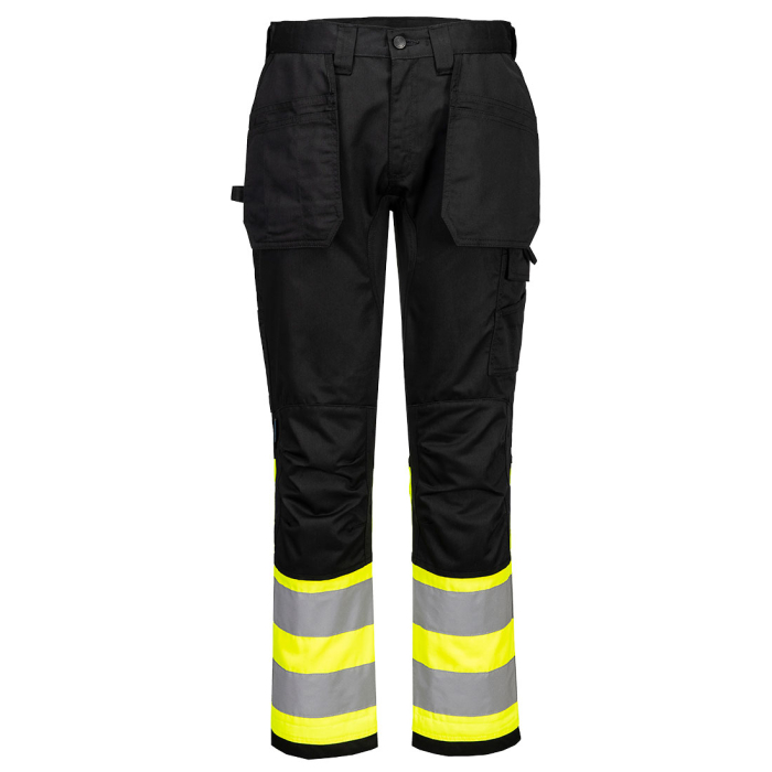 CD858, Pantaloni de lucru HI-VIS clasa 1 din 65% poliester reciclat și 35% bumbac, 245 g/mp [2]
