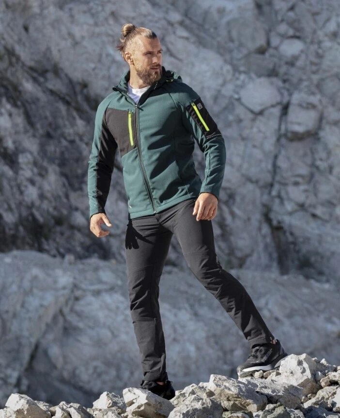 CITYCONIC, Jachetă softshell SLIM FIT cu glugă detașabilă din poliester ElasticTech cu membrană TPU și căptușeală fleece [5]