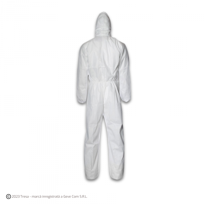 Combinezon de unica folosinta antichimic Tip 5-6, din polipropilena [PP], cu inchidere prin fermoar [2]
