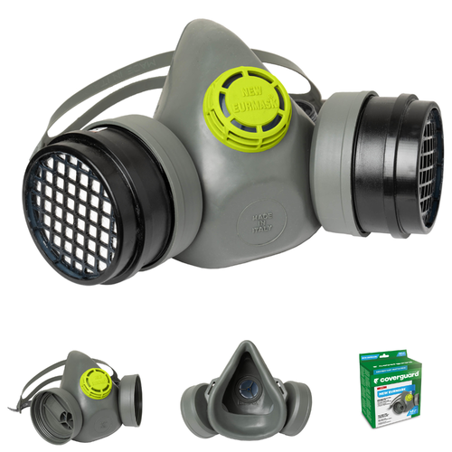 Coverguard 22102 Eurmask Duo, Semimască de protecție respiratorie cu 2 filtre și supapă de expirație, EN 140:1998 [4]