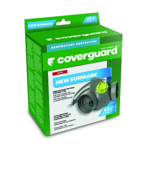 Coverguard 22102 Eurmask Duo, Semimască de protecție respiratorie cu 2 filtre și supapă de expirație, EN 140:1998 [5]