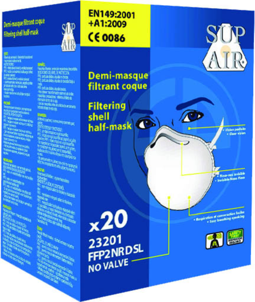 Coverguard 23201 Semimască de protecție respiratorie FFP2 NR D fără supapă, formă pliabilă, cutie 20 de bucăți [8]