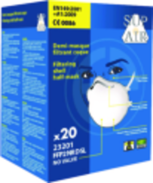 Coverguard 23201 Semimască de protecție respiratorie FFP2 NR D fără supapă, formă pliabilă, cutie 20 de bucăți [7]
