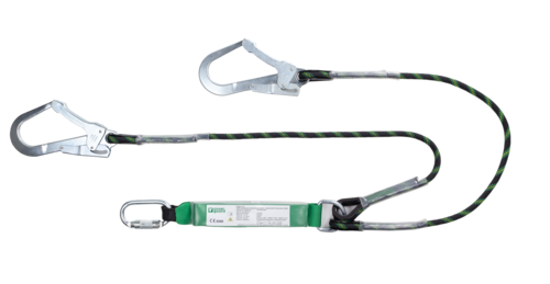 COVERGUARD OLEA 7OLEA10, mijloc de legătură cu absorbitor de energie, frânghie dublă 1,5 m testată margini ascuțite, carabine oțel [2]