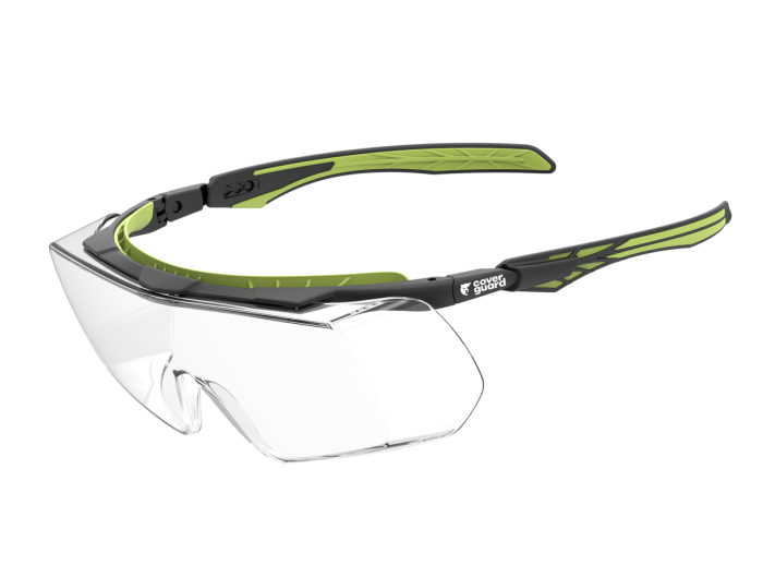 COVERGUARD OVERLUX, ochelari de protecție OTG (Over The Glasses) cu lentilă incoloră din policarbonat, tratament anti-zgâriere (K), brațe reglabile [5]