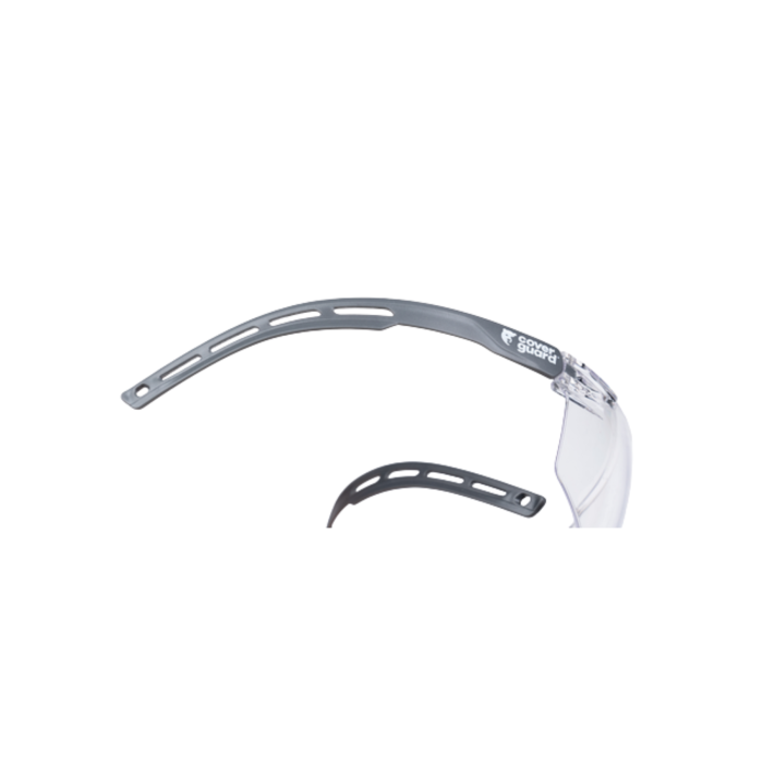 COVERGUARD TIGER FIRST, ochelari de protecție cu lentilă policarbonat incoloră / fumurie, tratament anti-zgârieturi (AS), brațe Airflex și punte nazală reglabilă [3]