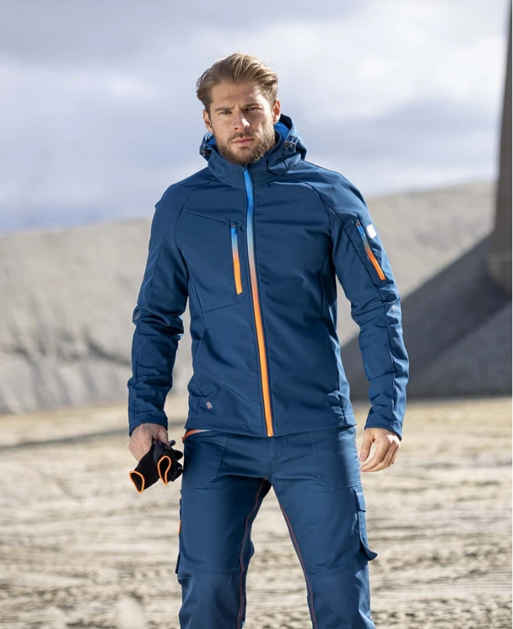 CREATRON, Jachetă softshell SLIM FIT cu glugă detașabilă din poliester ElasticTech cu membrană TPU și căptușeală fleece [6]