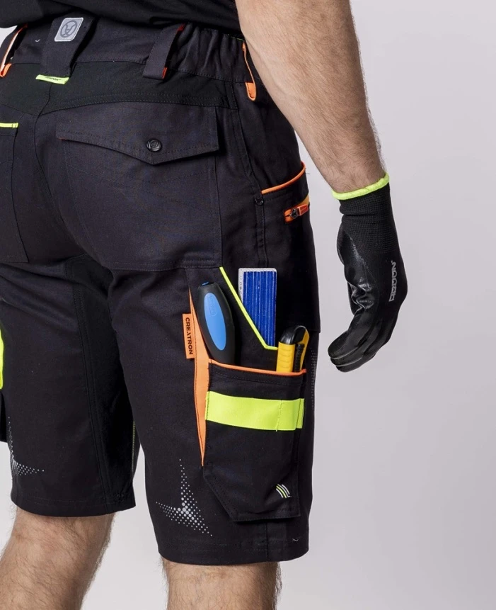 CREATRON, Pantaloni scurți de lucru din bumbac Amalytton cu inserții TABIFLEX, 250 g/mp [3]