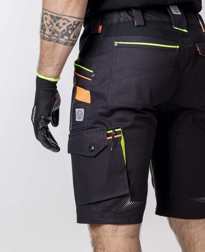 CREATRON, Pantaloni scurți de lucru din bumbac Amalytton cu inserții TABIFLEX, 250 g/mp [4]