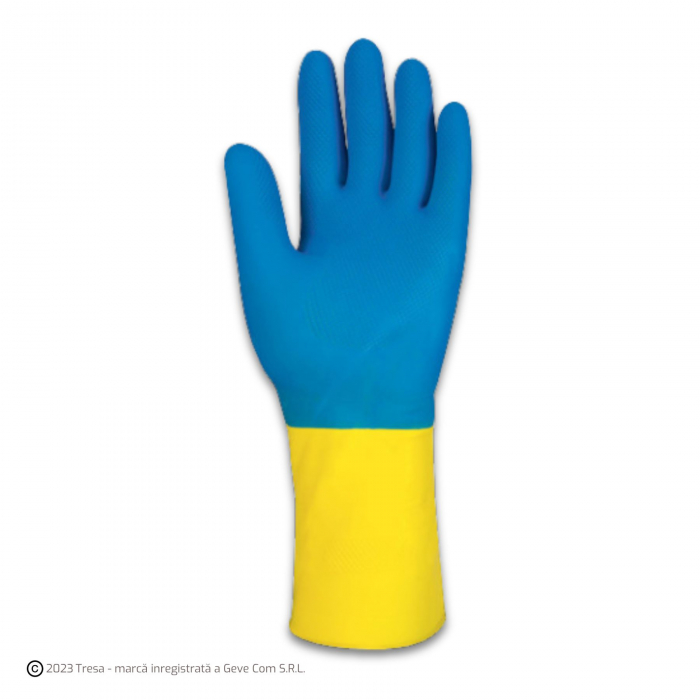DUO MIX, Mănuși de protecție chimică din latex, cu imersie de neopren [3]