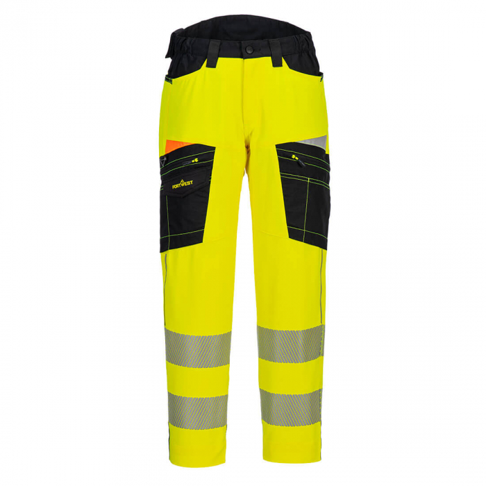 DX453, Pantaloni în talie HI-VIS din Titanmill Ultra Ripstop Stretch, 92% poliester, 8% elastan, 235 g/mp [1]