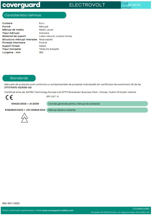 Electrovolt 500 V Mănuși Electroizolante Clasa 00 [3]