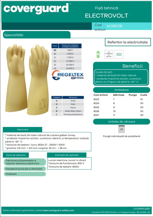 Electrovolt 500 V Mănuși Electroizolante Clasa 00 [2]