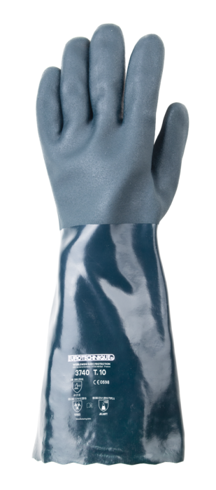 Eurochem 3740 Manusi De Protectie Chimica Din Bumbac Imersate In Pvc Lungime 40 Cm [2]