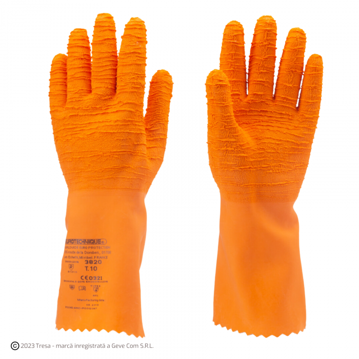 EUROCHEM L3820, Mănuși de protecție chimică din bumbac imersat în latex [1]