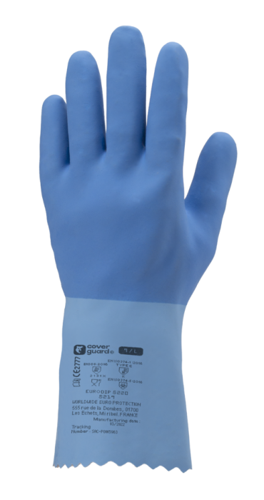 EURODIP 5220, Mănuși de protecție din bumbac, imersate în latex, lungime 30 cm, grosime 1,3 mm [8]