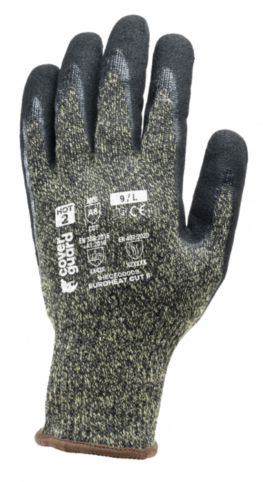 EUROHEAT CUT F, Mănuși de protecție din poliester, bumbac și aramidă, dublă acoperire din nitril neted și nisipos, tricot calibrul 10 [2]