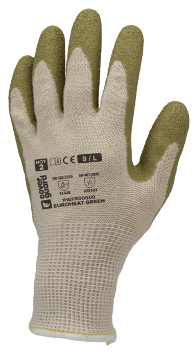 EUROHEAT GREEN, Mănuși de protecție termică din bumbac și poliester reciclat, imersate în latex [6]