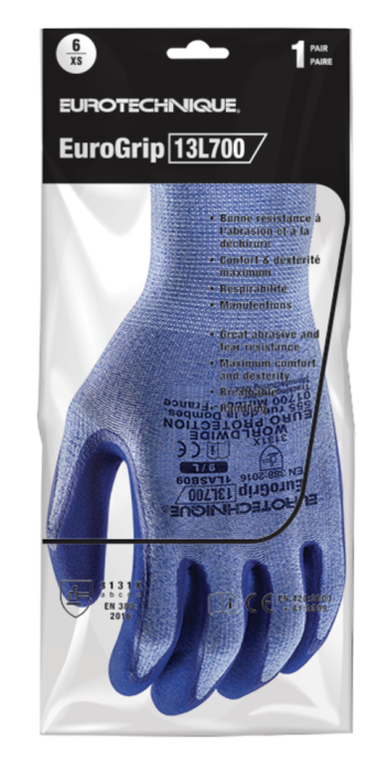EUROLITE 13L700, Mănuși de protecție din poliester și elastan, imersate dublu în latex, lungime 24 cm, grosime 13 gauge [8]