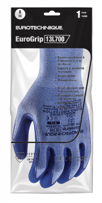 EUROLITE 13L700, Mănuși de protecție din poliester și elastan, imersate dublu în latex, lungime 24 cm, grosime 13 gauge [5]