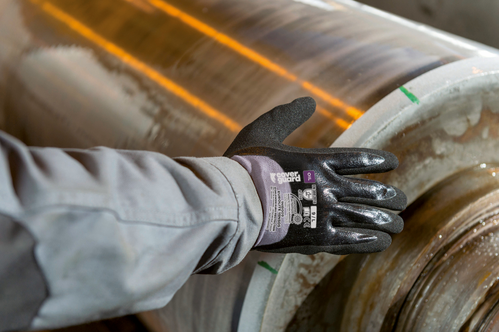 EUROLITE 15N505, Mănuși de protecție din nailon-spandex, imersate în nitril neted cu strat nisipos [4]