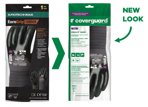 EUROLITE 15N505, Mănuși de protecție din nailon-spandex, imersate în nitril neted cu strat nisipos [6]
