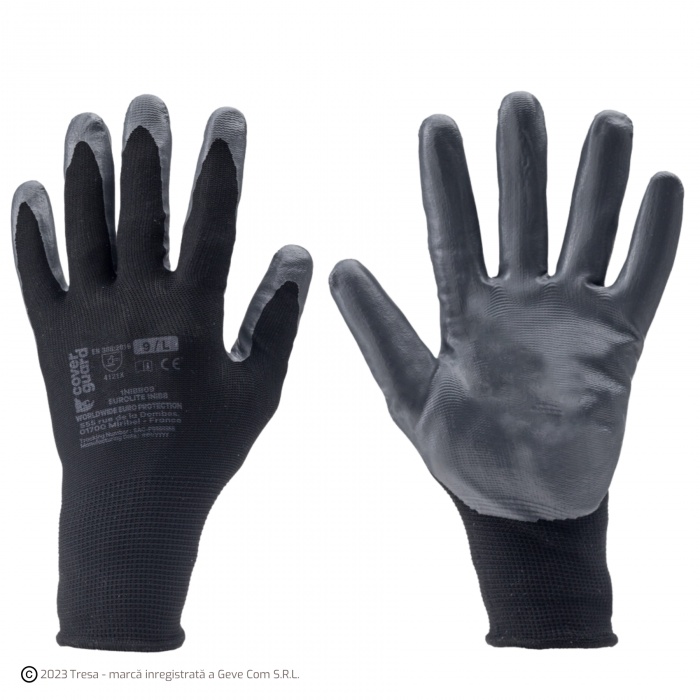 EUROLITE 1NIBB, Mănuși de protecție din poliester, imersate în nitril neted [1]