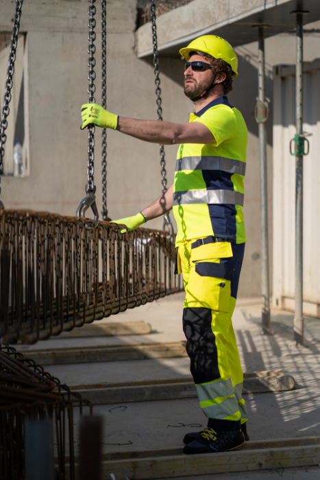 EUROLITE L500, Mănuși de protecție din poliester și elastan, imersate dublu în latex, lungime 24 cm, grosime 13 gauge [6]