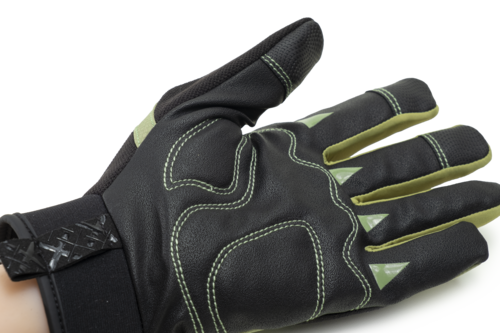 EUROLITE MX200, Mănuși de protecție din poliamidă verde, cu palmă din piele sintetică PU, încheietură velcro [5]