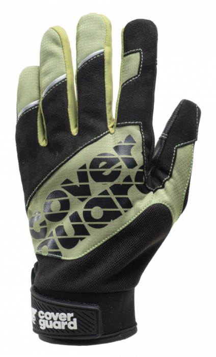 EUROLITE MX200, Mănuși de protecție din poliamidă verde, cu palmă din piele sintetică PU, încheietură velcro [2]