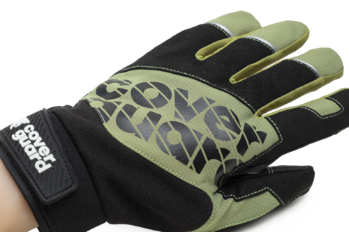 EUROLITE MX200, Mănuși de protecție din poliamidă verde, cu palmă din piele sintetică PU, încheietură velcro [7]