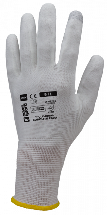 EUROLITE P400, Mănuși de protecție din poliamidă albă, imersate în poliuretan alb [2]