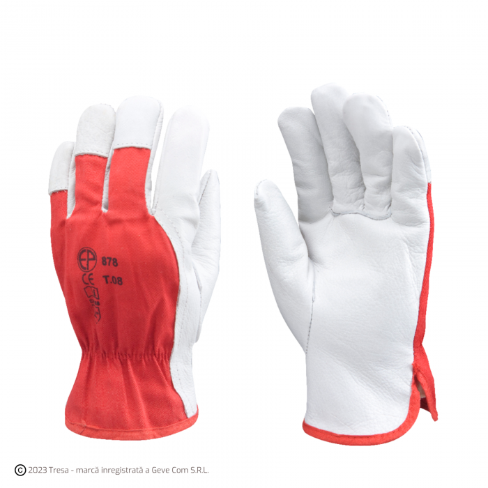 EUROSTRONG 880, Mănuși de protecție din bumbac, cu palmă din piele de bovină [1]