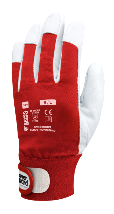 EUROSTRONG E840, Mănuși de protecție mecanică din piele de capră, dosul mâinii din bumbac [2]