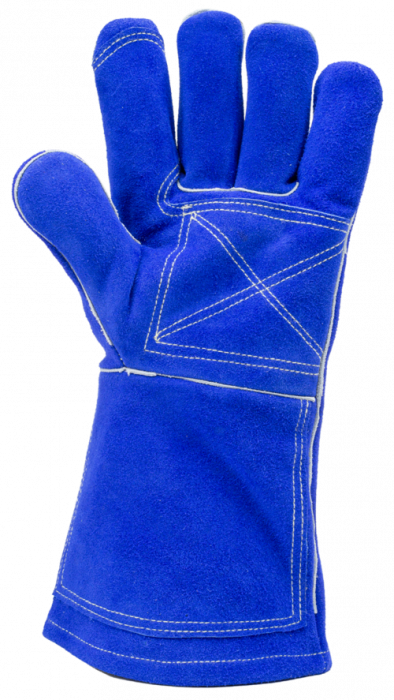EUROWELD 360, Mănuși de protecție pentru sudură, piele șpalt bovină albastră, căptușeală fleece, manșetă lungime 15 cm [3]