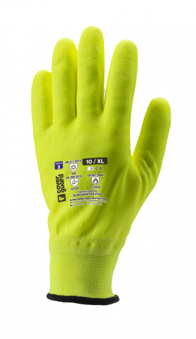 EUROWINTER F100, Mănuși de protecție tricotate din nylon și spandex, imersate în spumă de nitril, lungime 25 cm [2]