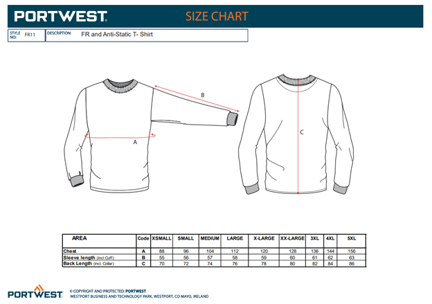 PORTWEST MODAFLAME - FR11, Tricou cu mânecă lungă antistatic (ESD), din material ignifug, 200 g/mp [2]