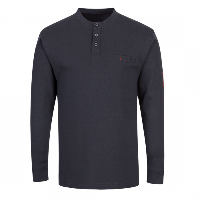 BIZFLAME - FR32, Tricou tip Henley din tricot, 237 g/mp [4]