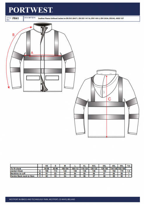 SEALTEX - FR41, Jachetă impermeabilă HI-VIS din poliester acoperit cu PU, 260 g/mp [2]