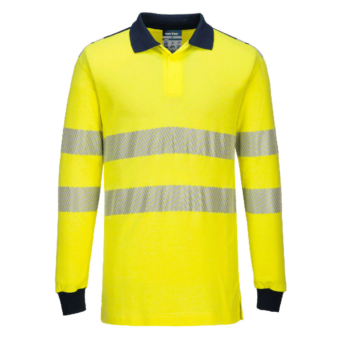 PW3 - FR702, Tricou polo HI-VIS cu mânecă lungă, din material ignifug Modaflame Knit HV, 210 g/mp [4]