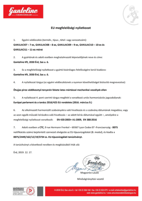GAN1LACI, Mănuși de protecție din poliester, imersate în latex [8]