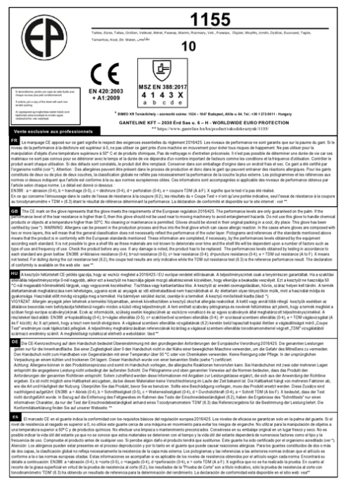 GANSTRONG 1155, Mănuși de protecție mecanică din șpalț de bovină, dos și manșetă din bumbac [2]
