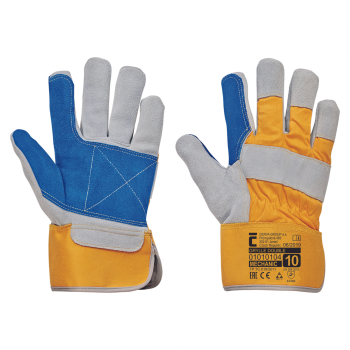 GRYLLE DOUBLE, Manusi de protectie din spalt bovina si bumbac [3]