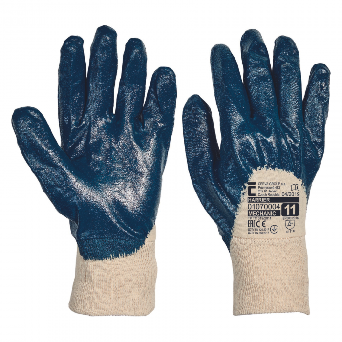 HARRIER, Manusi de protectie din bumbac interlock, imersate in nitril [3]