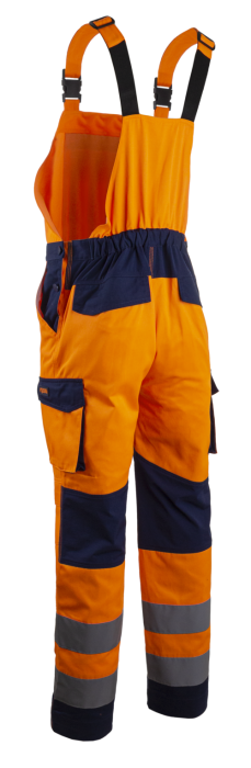 HIBANA, Pantaloni cu pieptar de înaltă vizibilitate din twill bumbac-poliester, 270 g/mp, inserții elastice [2]