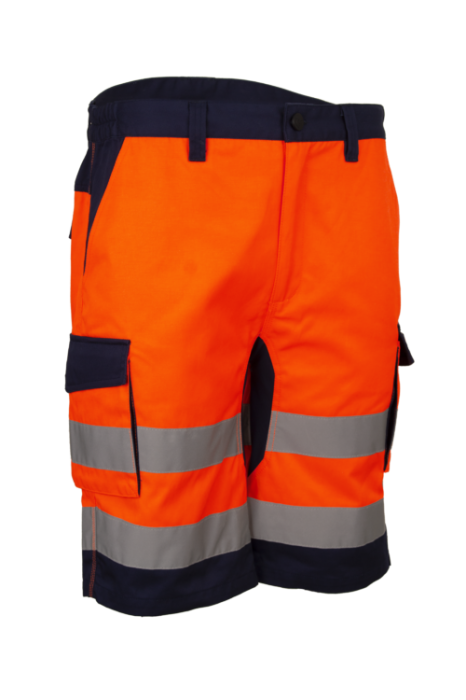 HIBANA, Pantaloni scurți tip bermude de înaltă vizibilitate din twill bumbac-poliester, 270 g/mp, inserții elastice [3]