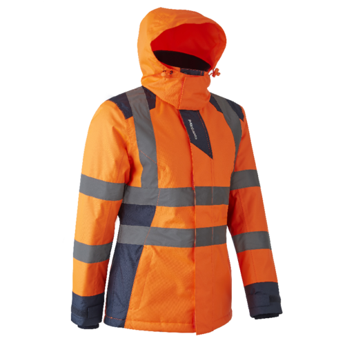 HORA FLUO, Jachetă HI-VIS de iarnă cu glugă integrată din poliester Oxford 300D impermeabilizat, căptușeală 160 g/mp [4]