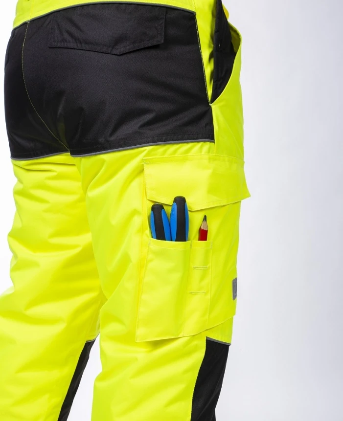 HOWARD REFLEX, Pantaloni cu pieptar HI-VIS de iarnă din poliester 175 g/mp, izolație termică 160 g/mp [4]
